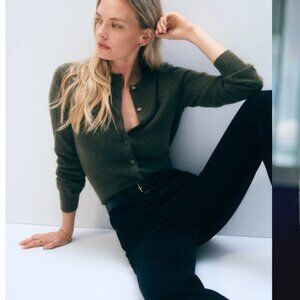 NEW White + Warren Cashmere Crewneck Rhinestone Cardigan